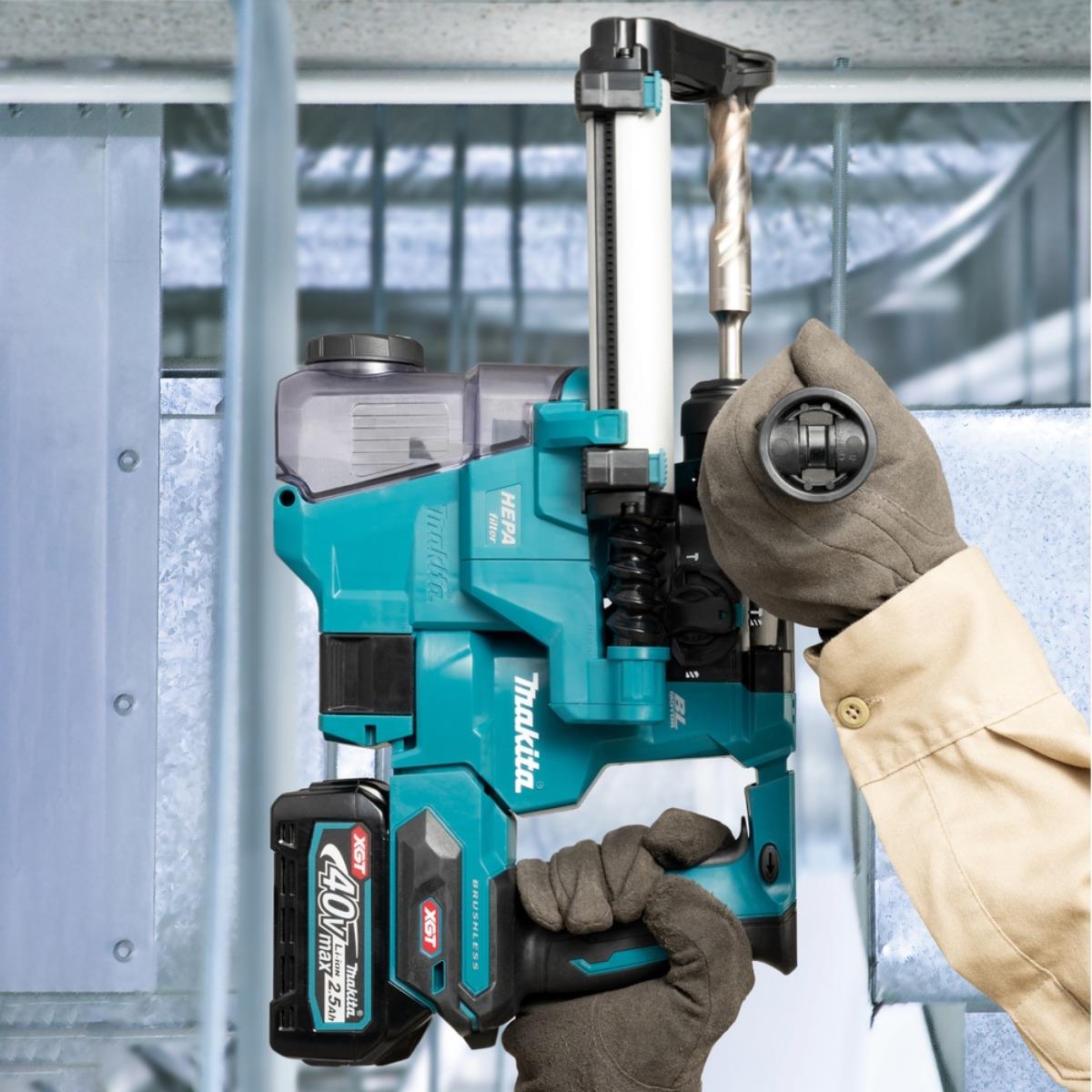 Makita HR010GZ 40V Max XGT Brushless SDS-PLUS Rotary Hammer Drill with 2 x 5.0Ah Battery & Charger
