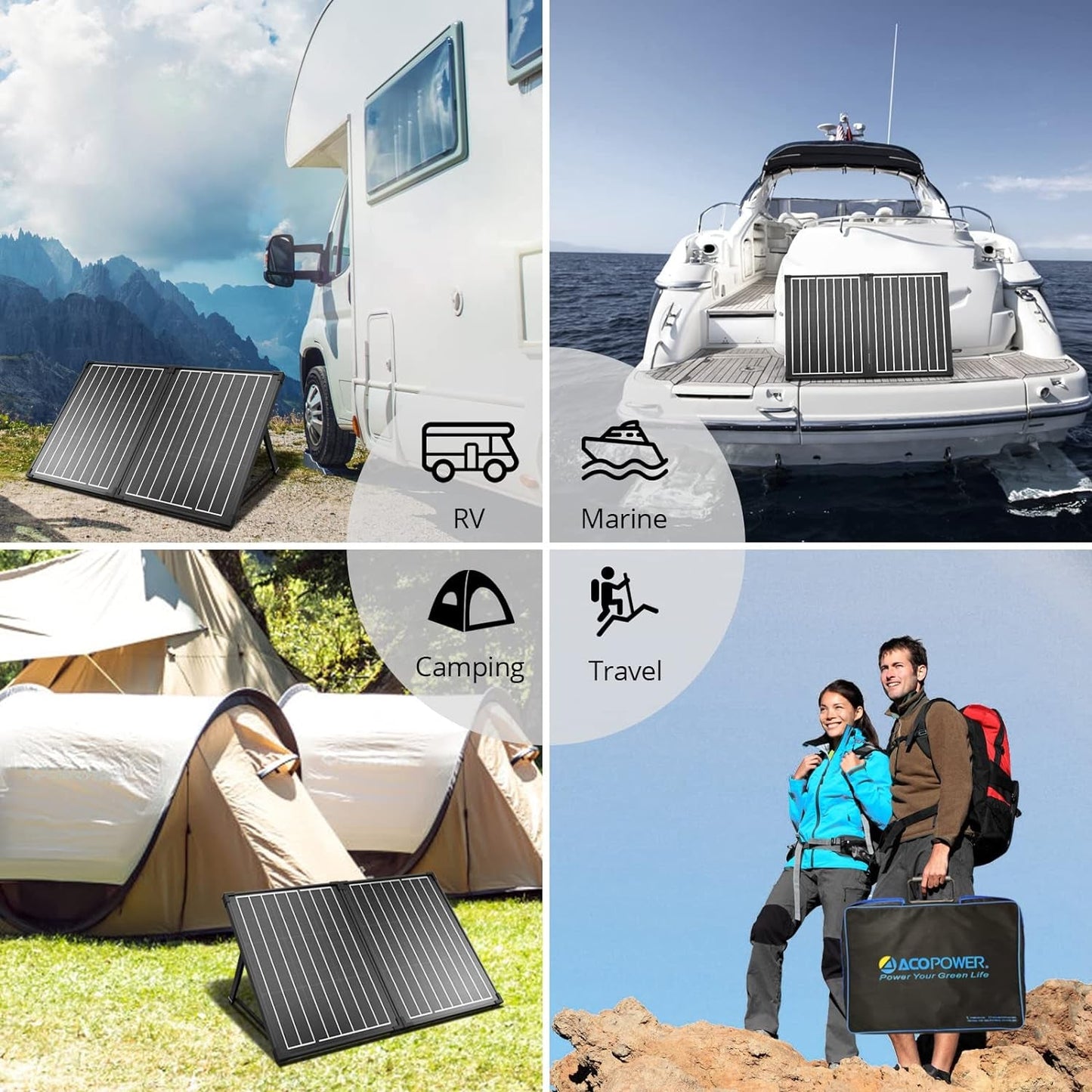 Portable Solar Panels,100W Foldable Solar Panel Suitcase 12 Volt Monocrystalline Solar Panel Kit with Waterproof 20A Charger Controller for Camping, Power Supply and Emergency Backup