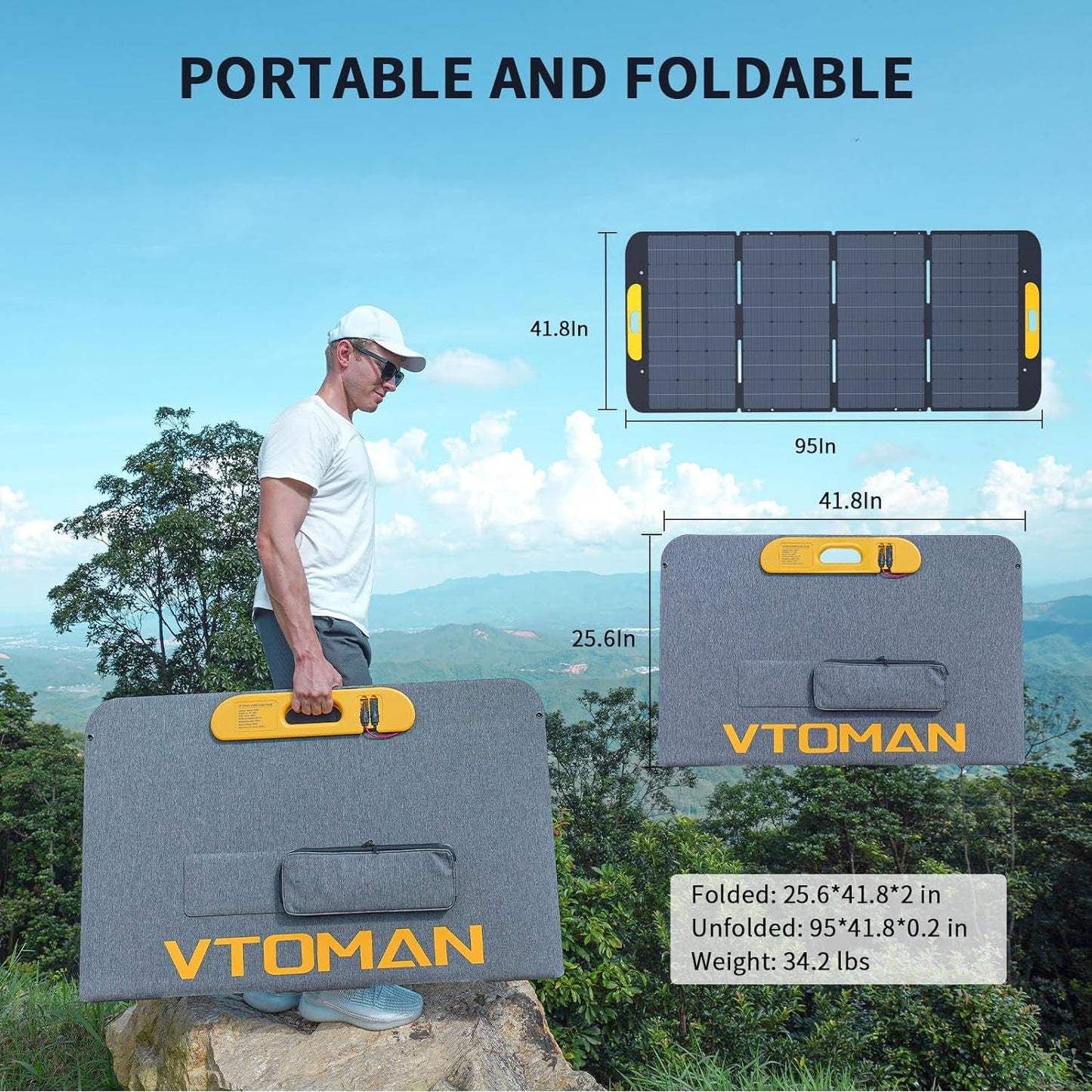 Jump 1800 Solar Generator with 400W Panels Included, 1800W/1548Wh Lifepo4 Power Station with 1800W Constant-Power, Regulated 12V DC, PD 100W Type-C for Home Backup & Rv/Van Camping(2 Parcels)