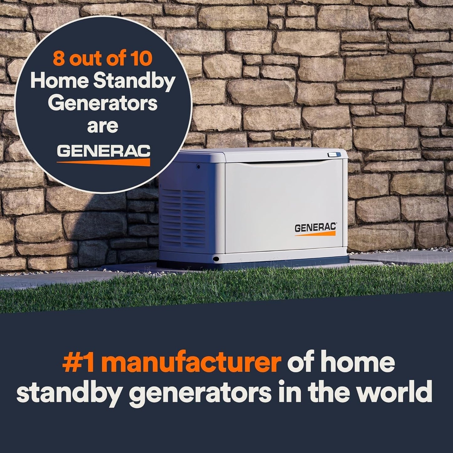 7291 26Kw Air Cooled Guardian Series Home Standby Generator with 200-Amp Transfer Switch - Comprehensive Protection - Smart Controls - Versatile Power - Wi-Fi Connectivity - Bisque