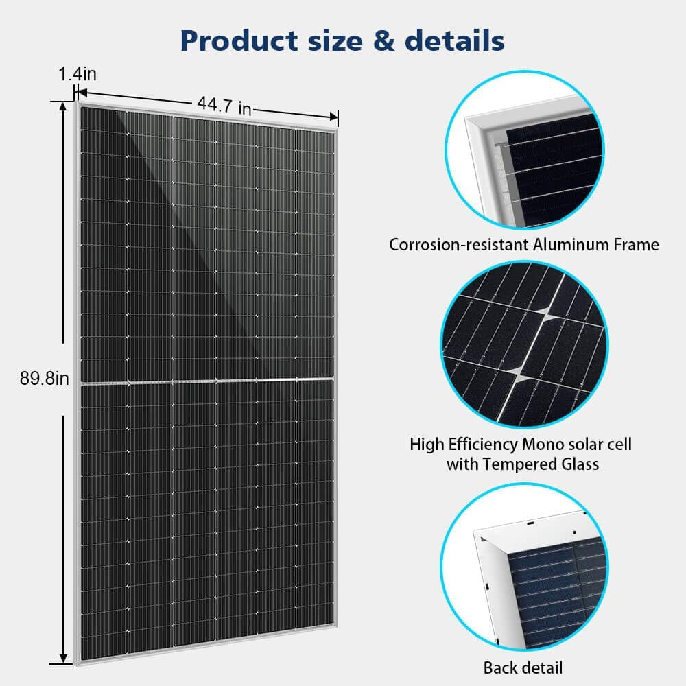 SUNGOLDPOWER 20Pcs 560W Bifacial PERC Solar Panels Monocrystalline, High Efficiency Solar Panel for Charging Station,Rooftop, Household, Marine,Rv, On/Off Grid Solar System (20Pcs 560W Bifacial Panel)