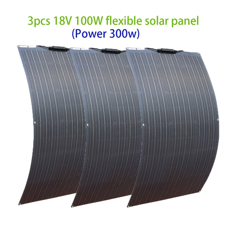 100W 200W 300W 400W Solar Panel Kit or 18V Flexible Mono Photovoltaic Solar Plate Power 12V 24V Camping Car Solar Panels