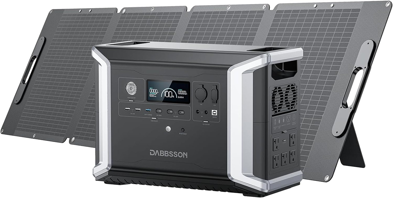 DBS2300 Portable Power Station with 210W Solar Panel, 2330Wh EV Semi-Solid State Lifepo4 Battery, 4 X 2200W AC Outlets (3000W with P-Boost), Solar Generator for Outdoor,Home Backup,Camping