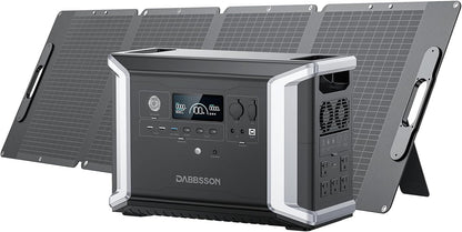 DBS2300 Portable Power Station with 210W Solar Panel, 2330Wh EV Semi-Solid State Lifepo4 Battery, 4 X 2200W AC Outlets (3000W with P-Boost), Solar Generator for Outdoor,Home Backup,Camping