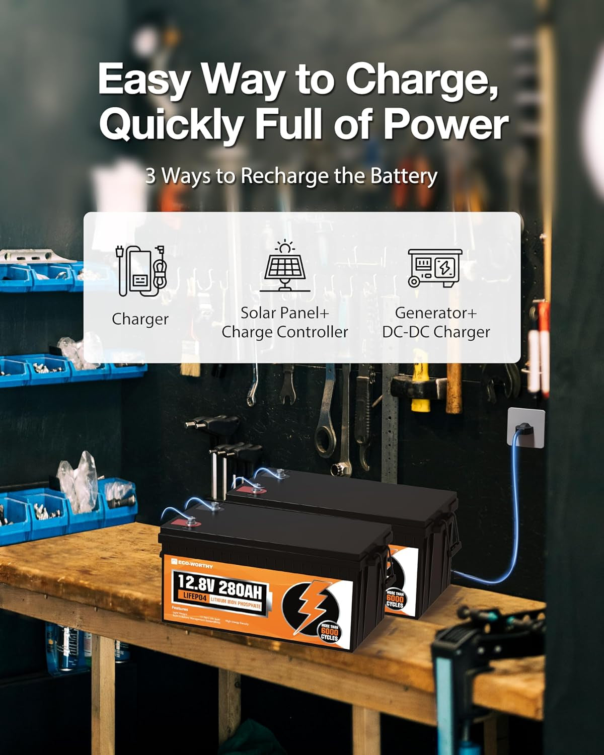 12V 280Ah 2 Pack Lifepo4 Lithium Battery, 6000+ Deep Cycles Lithium Iron Phosphate, 7168Wh Energy, Support in Series/Parallel, for RV, Off-Grid, Solar Power System, Home Backup, UPS, Marine