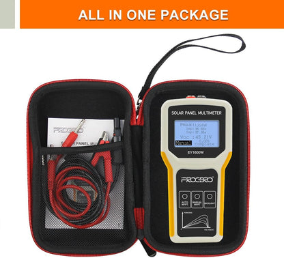 Upgrade Solar Panel Tester Photovoltaic Multimeter Upgrade EY1600W with Ultra Clear LCD, Smart MPPT Open Circuit Voltage Troubleshooting Utility Tool for Solar PV Testing (LCD 1600W)