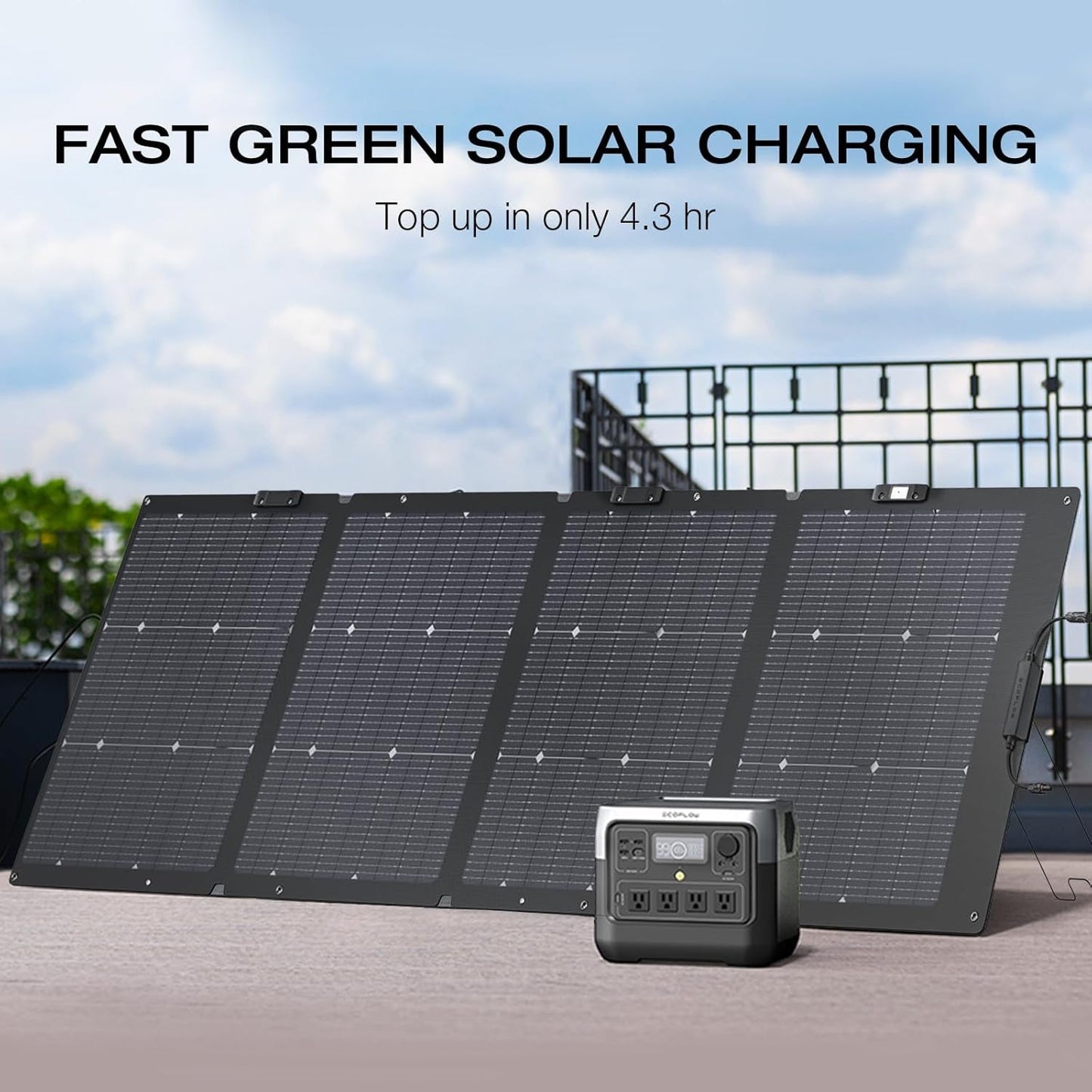 Solar Generator RIVER 2 Pro 768Wh Lifepo4 Battery with 220W Solar Panel, 4X800W AC Outlets (1600W Surge), Portable Power Station for Home Backup Outdoors Camping RV Emergency