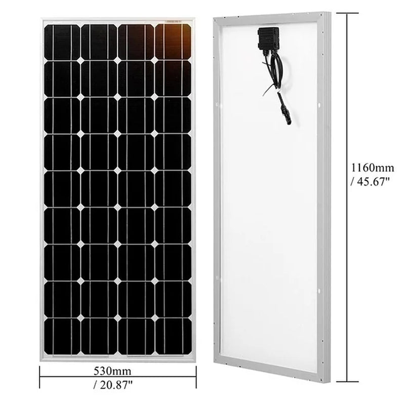 200W Glass Solar Panel and 120W Rigid Photovoltaic Solar Panel System for Balcony Home Charging Battery Outdoor Power Supply
