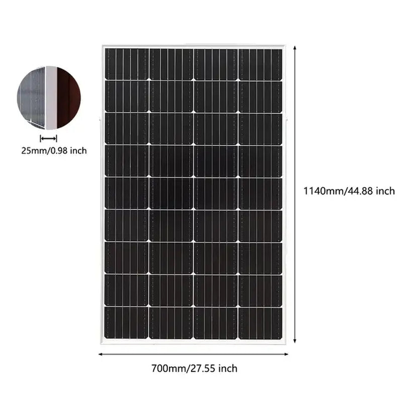 200W Glass Solar Panel and 120W Rigid Photovoltaic Solar Panel System for Balcony Home Charging Battery Outdoor Power Supply