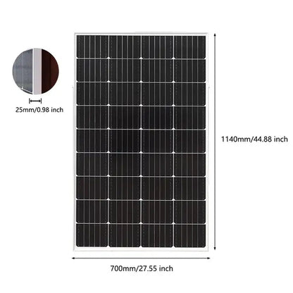200W Glass Solar Panel and 120W Rigid Photovoltaic Solar Panel System for Balcony Home Charging Battery Outdoor Power Supply