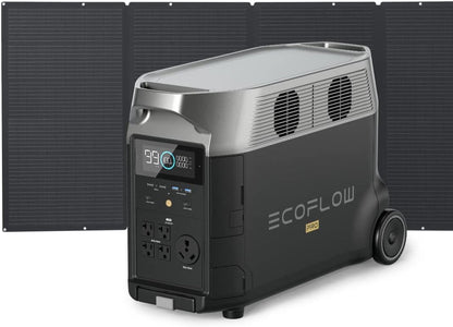 Solar Generator 120V/3.6Kwh DELTA Pro with 400W Portable Solar Panel, 23% High Efficiency, 5 AC Outlets, 3600W Portable Power Station for Home Backup Outdoors Camping RV Emergency