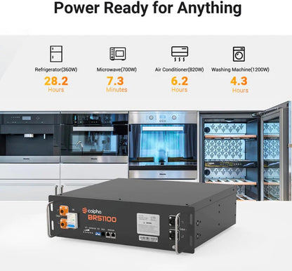 Calpha 4Kw 20.48Kwh Complete Solar Panel Kits: 4000W Flexible Panels + 4 * 51.2V 100Ah Lifepo4 Lithium Battery + 5Kw Integrated Solar Inverter + Accessories, 48V System - Floor-Standing
