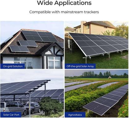 Bifacial 6Pcs 450 Watt Solar Panels 12/24 Volt Monocrystalline PV Power Charger On/Off-Grid 2700W Supplies for Rooftop Charging Station Farm Yacht and Other Off-Grid Applications