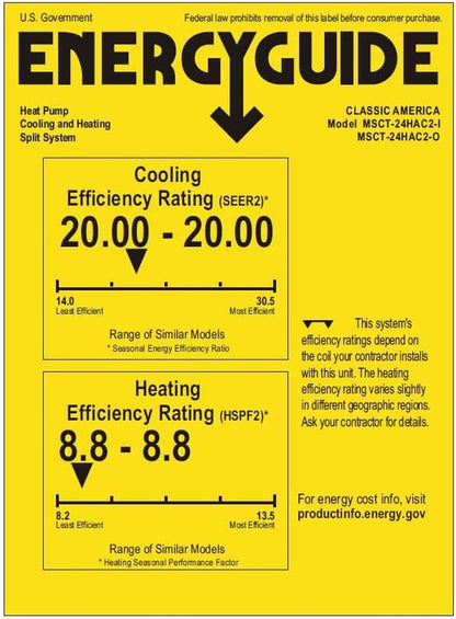 (24000BTU/240VAC/20SEER) Mini Split Ac/Heating System - 1250 Sqft Coverage - Ductless/Wall Mounted - Energy Saving Inverter - Includes 16' Installation Kit and Remote -Wifi/Alexa Ready