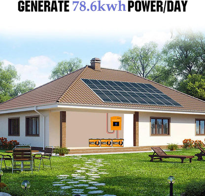30KW off Grid Solar System Complete Kit,Home Solar Power System Complete Kit,45Pcs 450W Solar Panel(20250W) + 32Pcs 12V 250AH Lithium Battery(96Kw·H) + 120V~240V Output,30Kw Inverter
