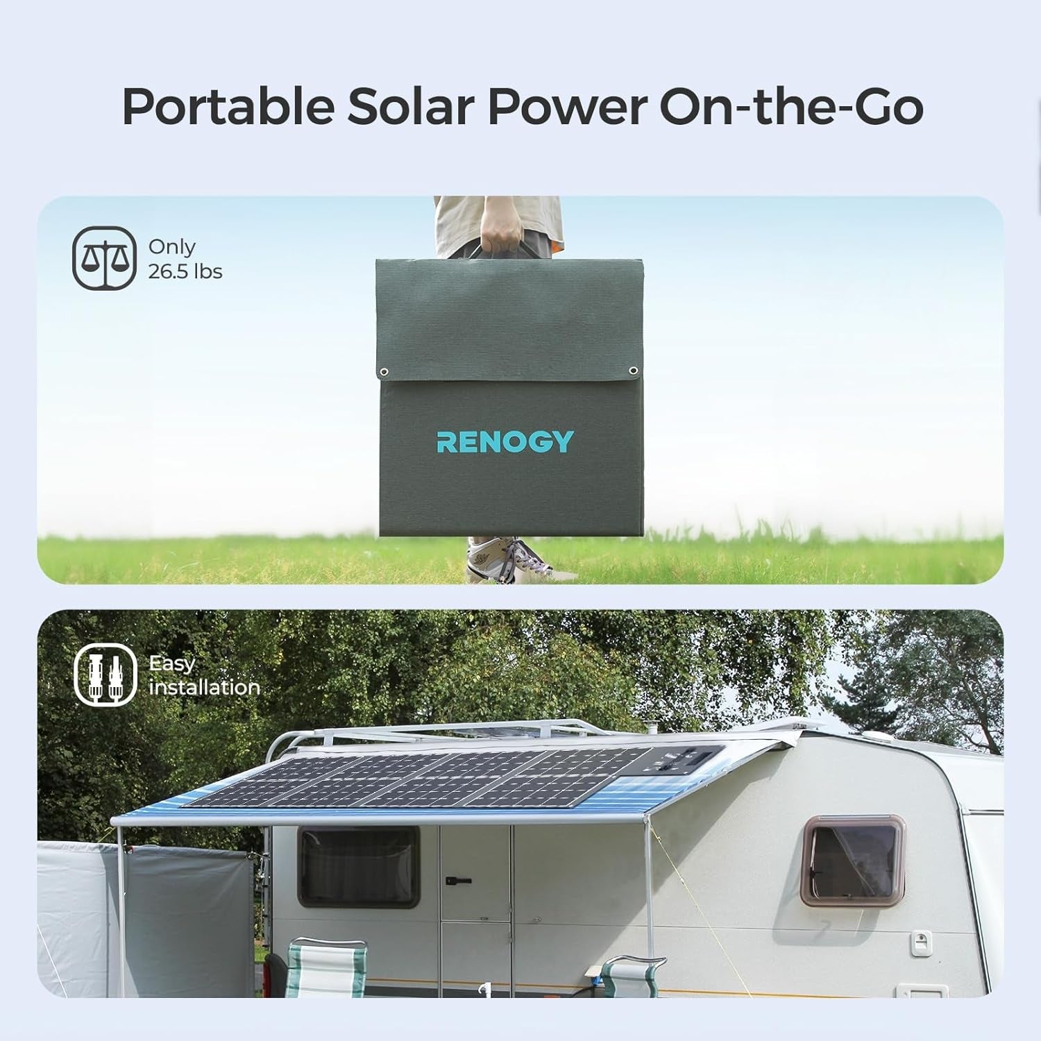 400W Portable Solar Panel Foldable Monocrystalline Solar Blanket, Huge Power Solar Panel, Sunpower Solar Cells 23.7% High Efficiency for Power Station Outdoor Camping RV Solar Generator