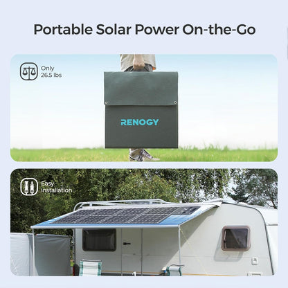 400W Portable Solar Panel Foldable Monocrystalline Solar Blanket, Huge Power Solar Panel, Sunpower Solar Cells 23.7% High Efficiency for Power Station Outdoor Camping RV Solar Generator
