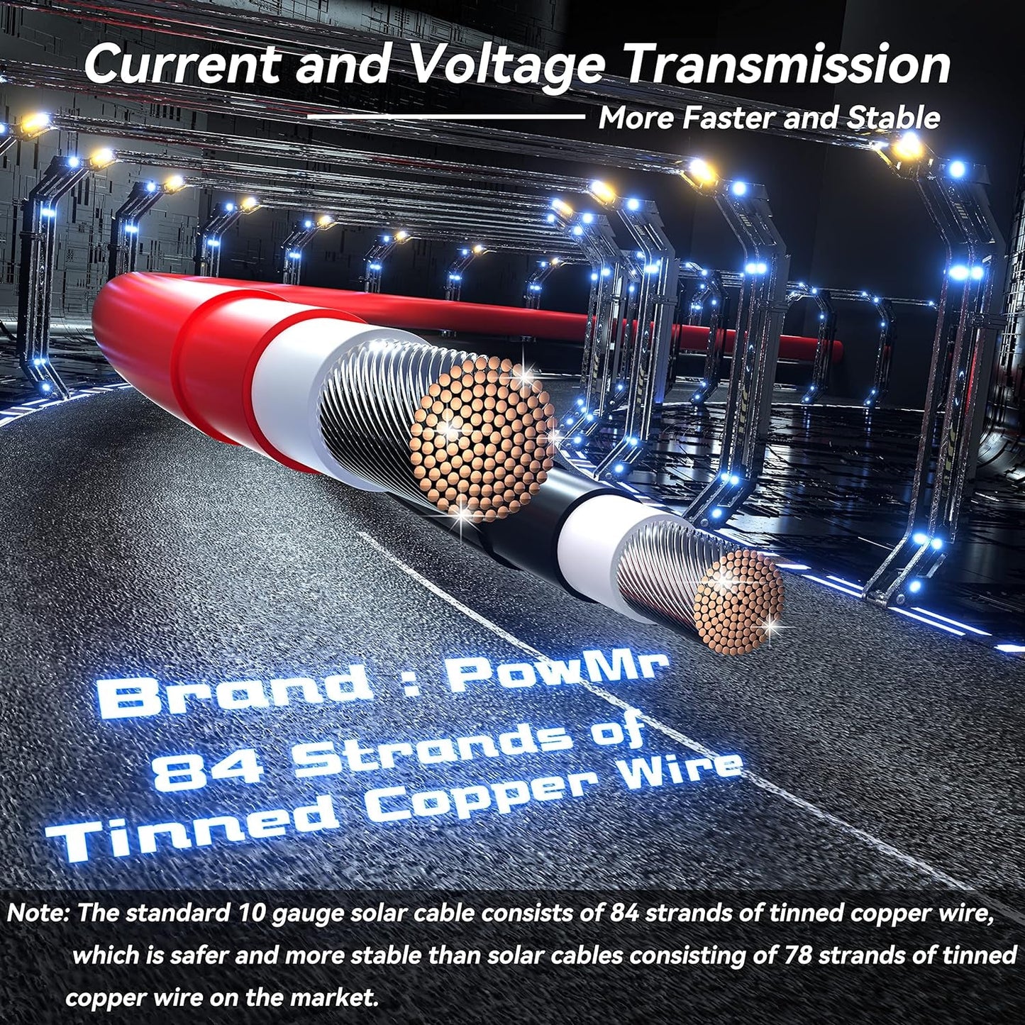 Solar Panel Wire 328FT Black 10AWG (6Mm²) Tinned Copper Wire, PV Wire Solar Extension Cable, Solar Panel Cable for Solar Panel Automotive RV Boat Marine Outdoor,10Awg 328Ft Black