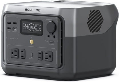 Portable Power Station RIVER 2 Max 500, 499Wh Lifepo4 Battery/ 1 Hour Fast Charging, up to 1000W Output Solar Generator (Solar Panel Optional) for Outdoor Camping/Rvs/Home Use