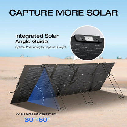 Solar Generator 120V/3.6Kwh DELTA Pro with 2X220W Portable Solar Panel, 23% High-Efficiency, 5 AC Outlets, 3600W Portable Power Station for Home Use Emergency Blackout Camping RV