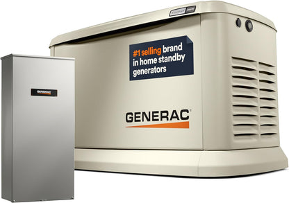 7291 26Kw Air Cooled Guardian Series Home Standby Generator with 200-Amp Transfer Switch - Comprehensive Protection - Smart Controls - Versatile Power - Wi-Fi Connectivity - Bisque