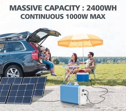 EB240 Portable Power Station 2400Wh/1000W Solar Generator, W/ 2 AC Outlets Emergency Battery Backup for Outdoor Camping RV Home Use