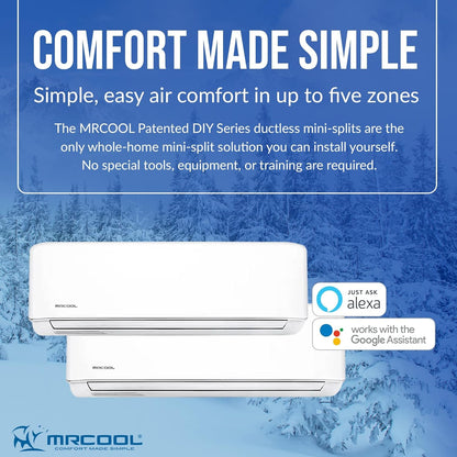 MRCOOL DIYM227HPW01C07 DIY Series Dual Zone Ductless Mini Split Air Conditioner and Heater, White