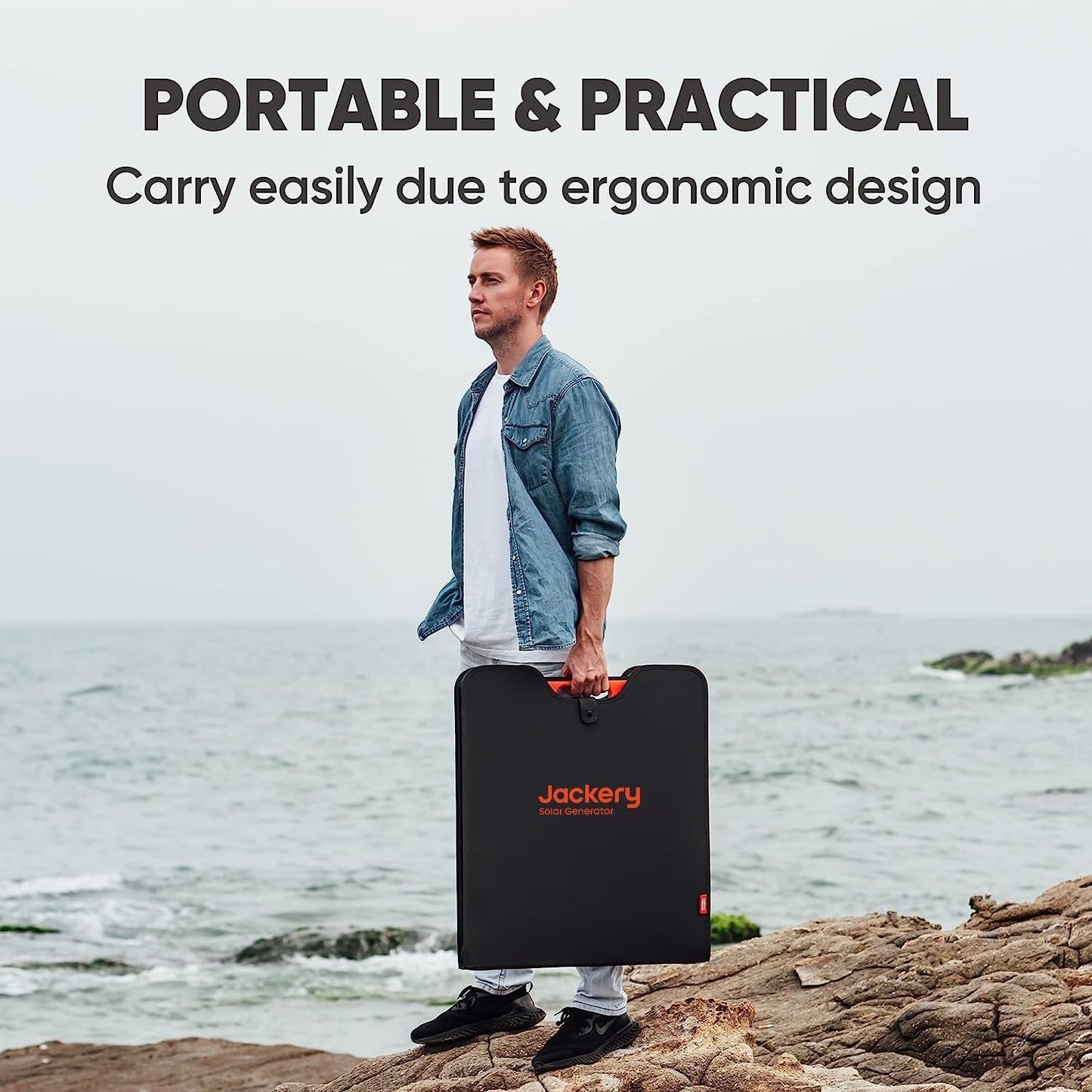 Solarsaga 200W Portable Solar Panel, IP68 with Sunlight Angle Indicator, Compatible with  1500 Pro/2000Pro/2000 Plus/3000Pro Solar Generator, for Rooftops Outdoor Camping and Rvs