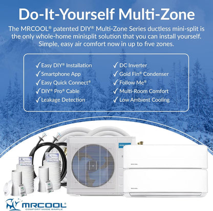 DIYM236HPW02C08 DIY Multi-Zone Series Ductless Heat Pump, White