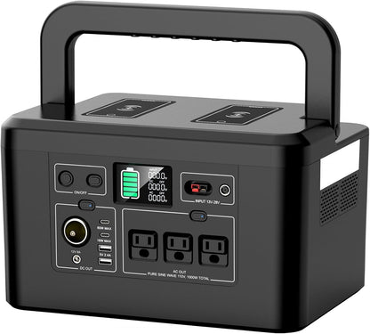 Portable Power Station 800W with 3 AC Outlets, 110V/740Wh Solar Generator(Solar Panel Optional), 200,000Mah Emergency Backup Lithium-Ion Battery for Outdoors Travel RV Trip Camping CPAP Machine