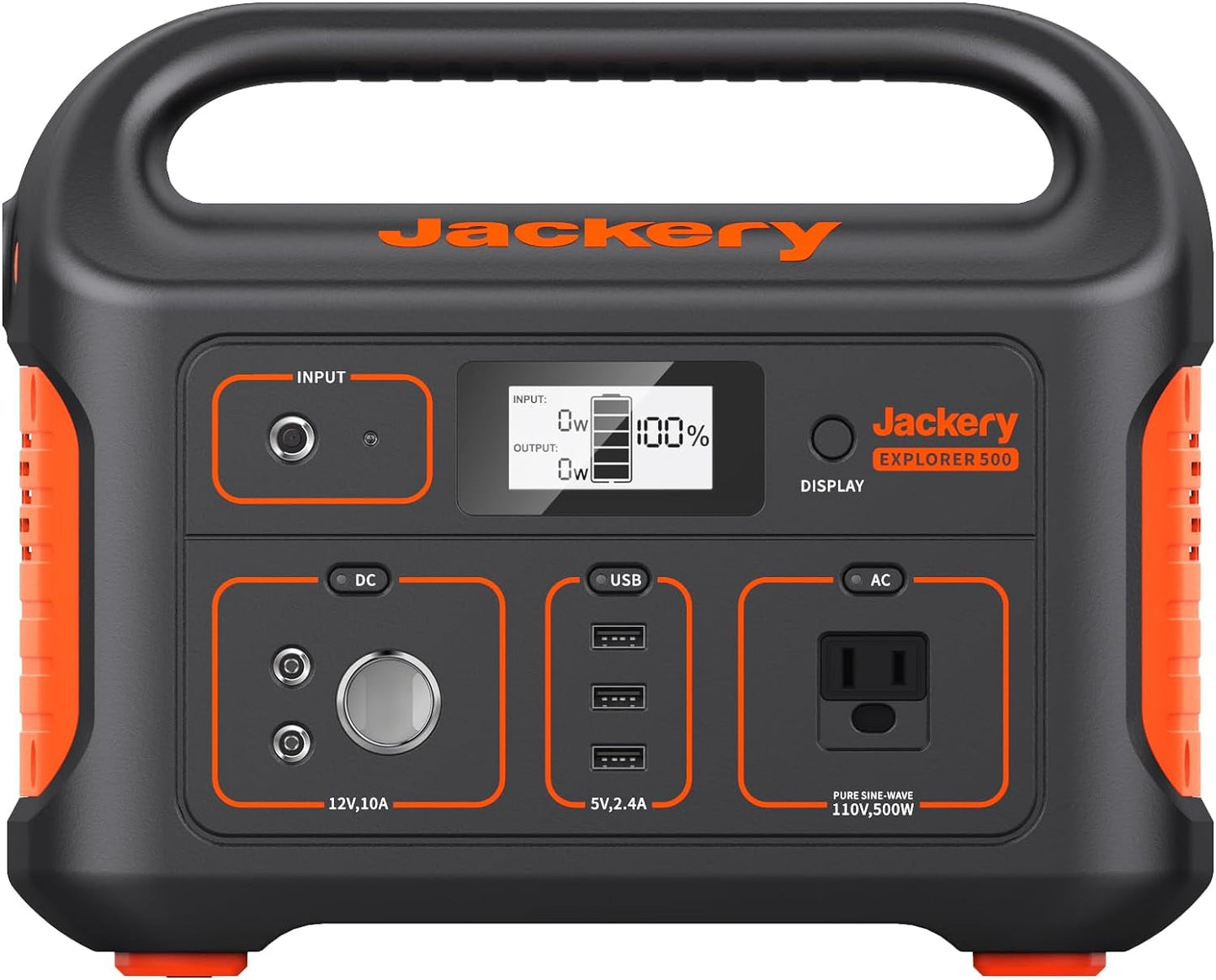 Portable Power Station Explorer 500, 518Wh Outdoor Solar Generator Mobile Lithium Battery Pack with 110V/500W AC Outlet for Home Use, Emergency Backup,Road Trip Camping (Solar Panel Optional)
