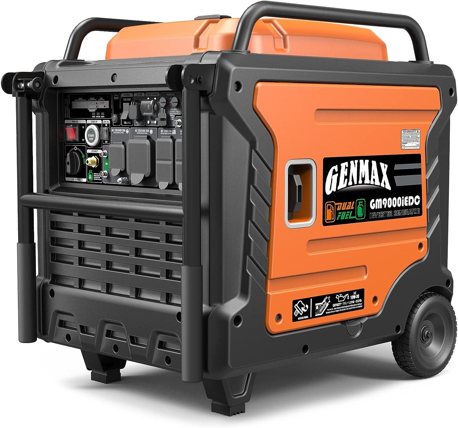 Portable Generator, 9000W Super Quietdual Fuel Portable Engine with Parallel Capability, Remote/Electric Start, Ideal for Home Backup Power.Epa &CARB Compliant (Gm9000Iedc)