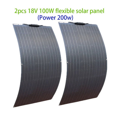 100W 200W 300W 400W Solar Panel Kit or 18V Flexible Mono Photovoltaic Solar Plate Power 12V 24V Camping Car Solar Panels