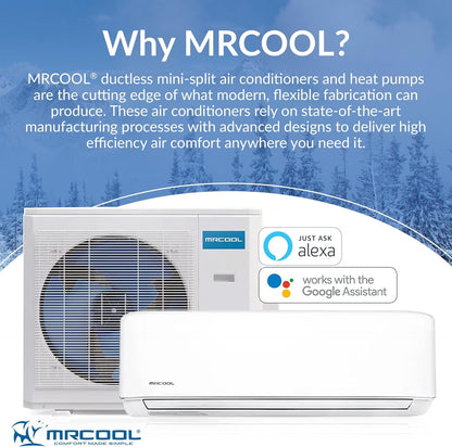 36K BTU 21.5 SEER Multi-Zone Mrcool DIY 4 Zone Ductless Heat Pump Split System 4Th Generation - 9K+9K+9K+9K