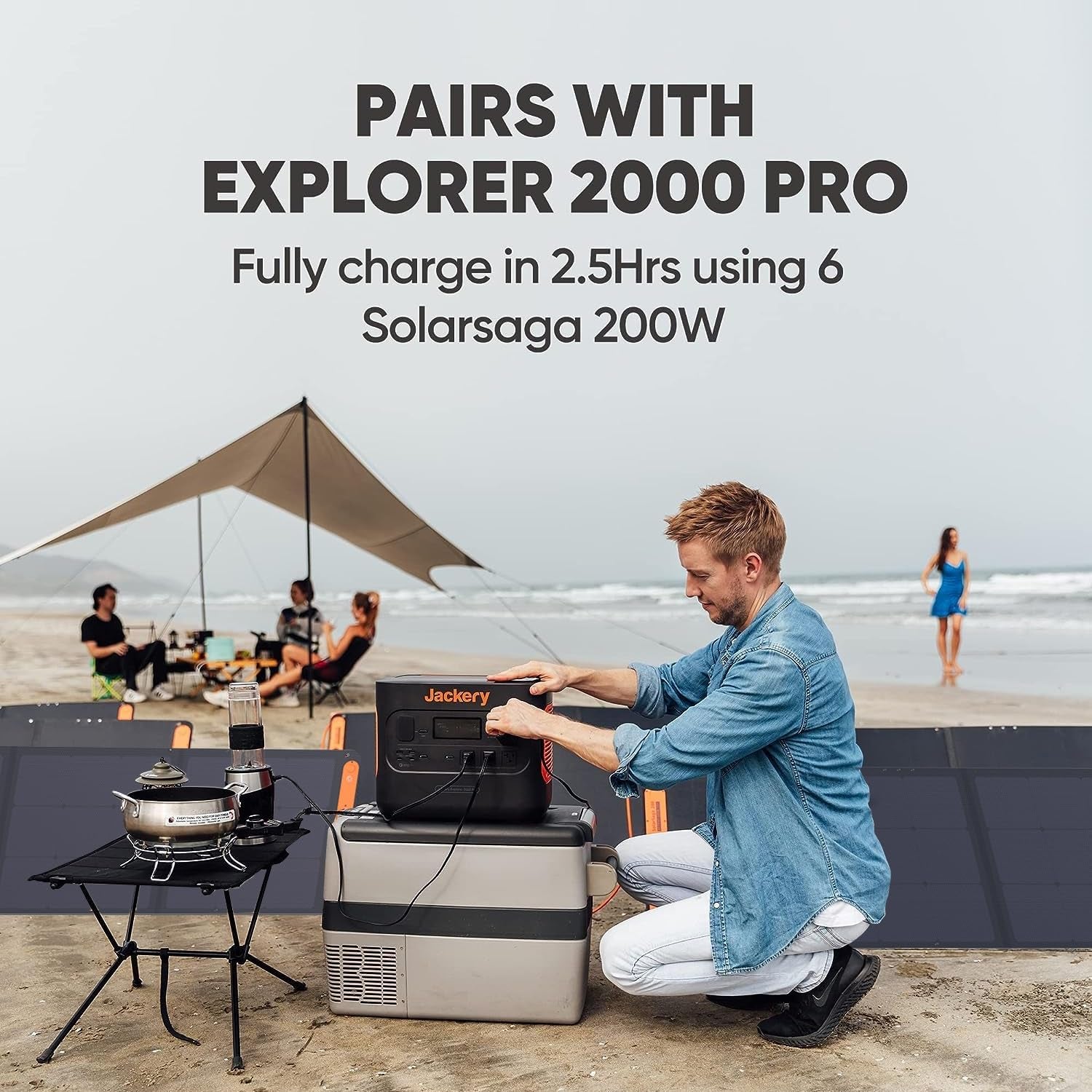 Solarsaga 200W Portable Solar Panel, IP68 with Sunlight Angle Indicator, Compatible with  1500 Pro/2000Pro/2000 Plus/3000Pro Solar Generator, for Rooftops Outdoor Camping and Rvs
