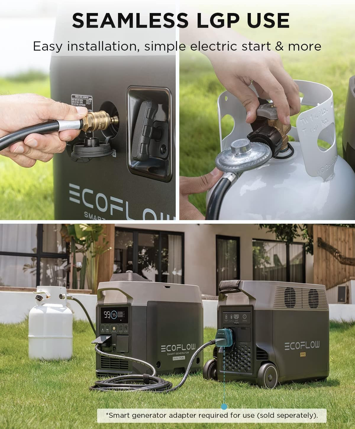 Power Station 3600Wh/3600W DELTA Pro&1800W Dual Fuel Inverter Generator, Backup Generator for Whole Home Use, RV High-Power Appliances, Emergency, Blackout