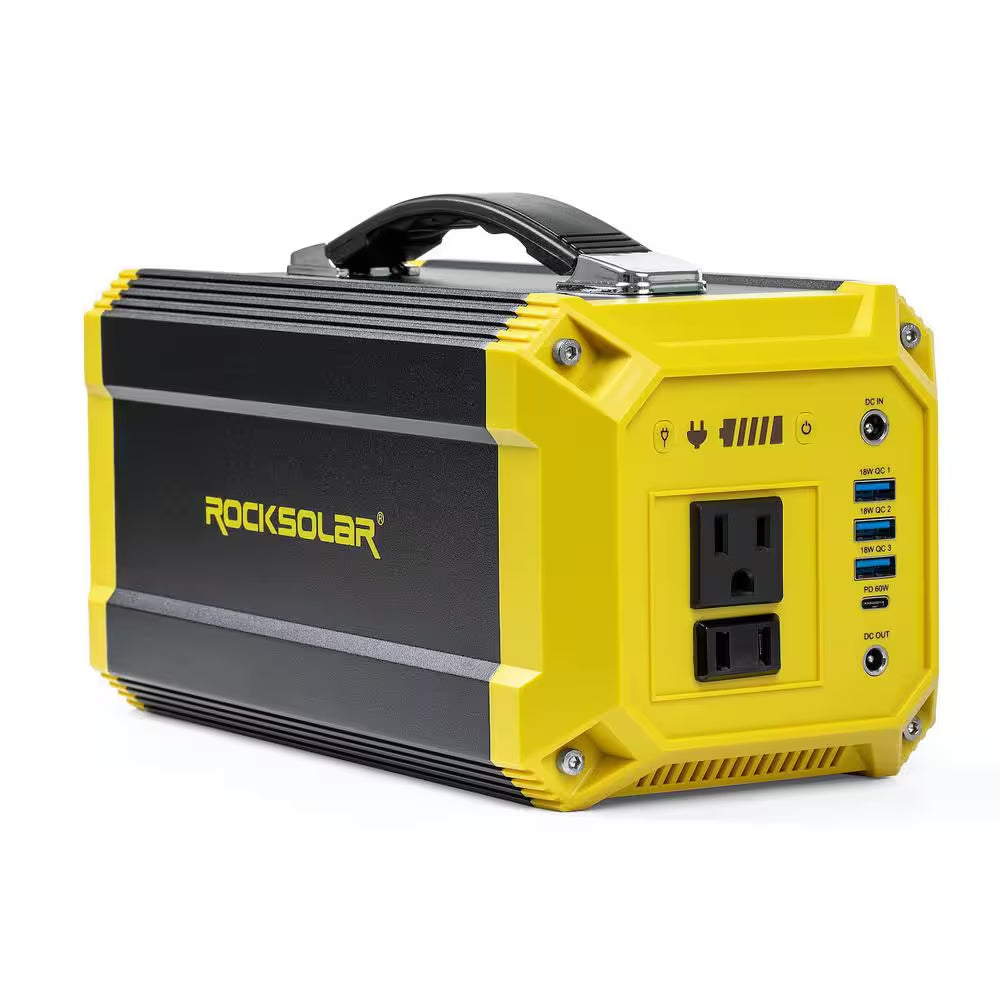 Utility 300 W Power Station plus 100-Watt 12-Volt Foldable Solar Panel Solar Generator Kit