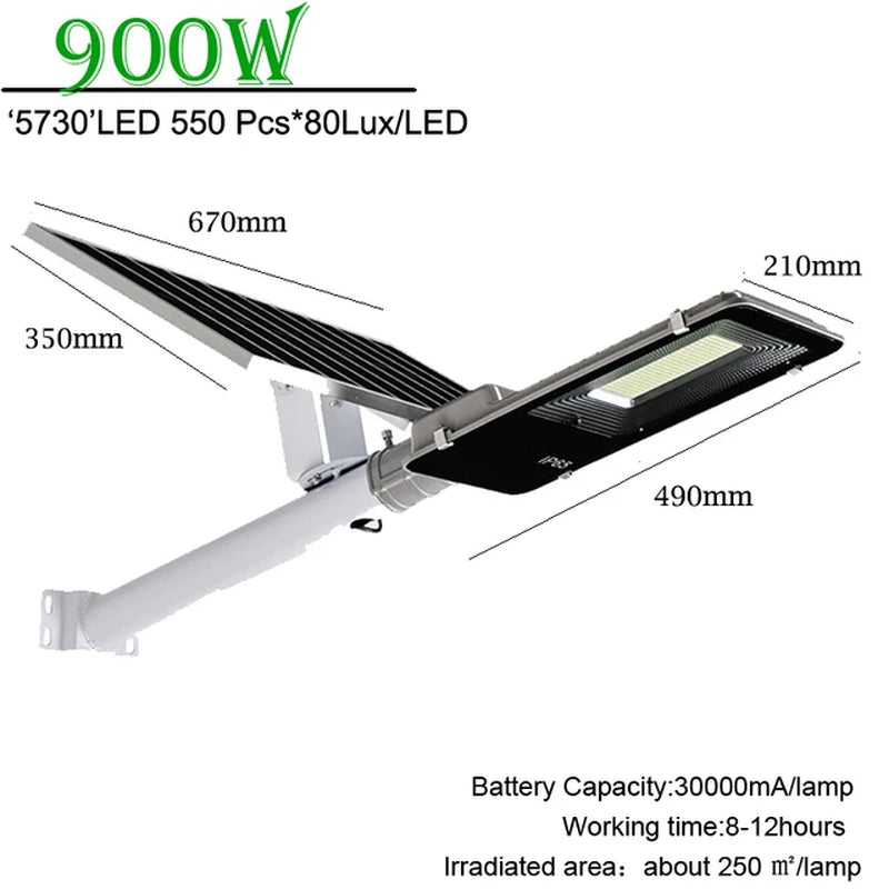 A2 LED Solar Street Lamp Outdoor Doorway Big Solar Panel Road Lights Floodlight Wireless Waterproof Highway 100W 300W 500W 1200W