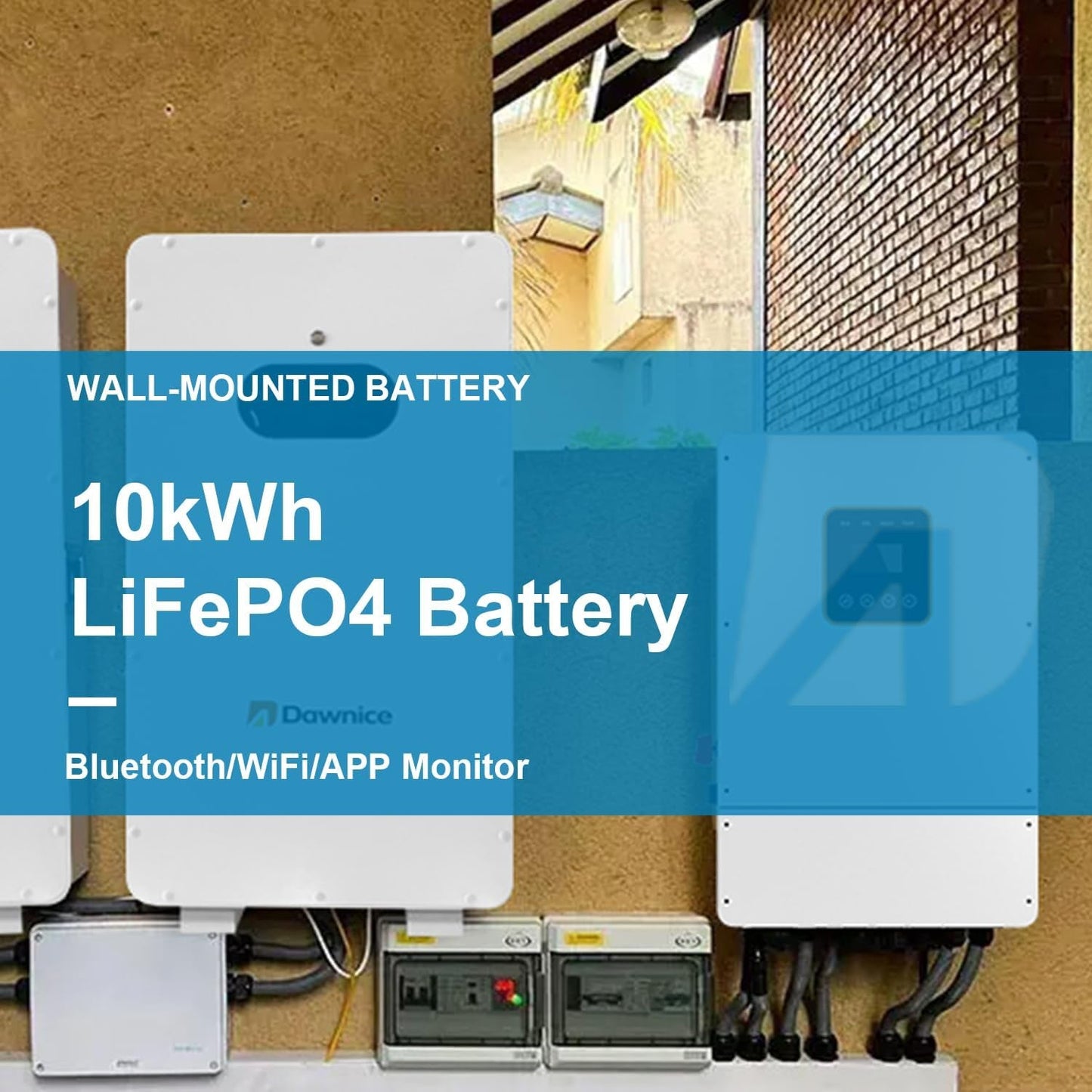10Kw Solar Panel Kit Complete System with 18Pcs 550W Bifacial Solar Panels, 10Kwh Lithium Batteries, 10Kw Hybrid Inverter, Solar Cables, Solar Connectors for DIY off Grid Living