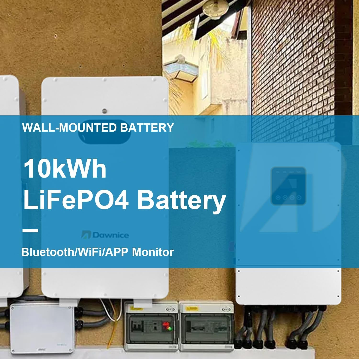 10Kw Solar Panel Kit Complete System with 18Pcs 550W Bifacial Solar Panels, 10Kwh Lithium Batteries, 10Kw Hybrid Inverter, Solar Cables, Solar Connectors for DIY off Grid Living