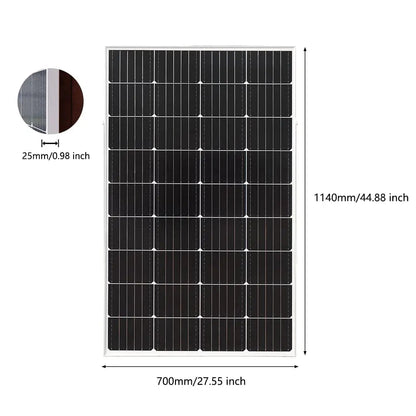 200W Glass Solar Panel and 120W Rigid Photovoltaic Solar Panel System for Balcony Home Charging Battery Outdoor Power Supply