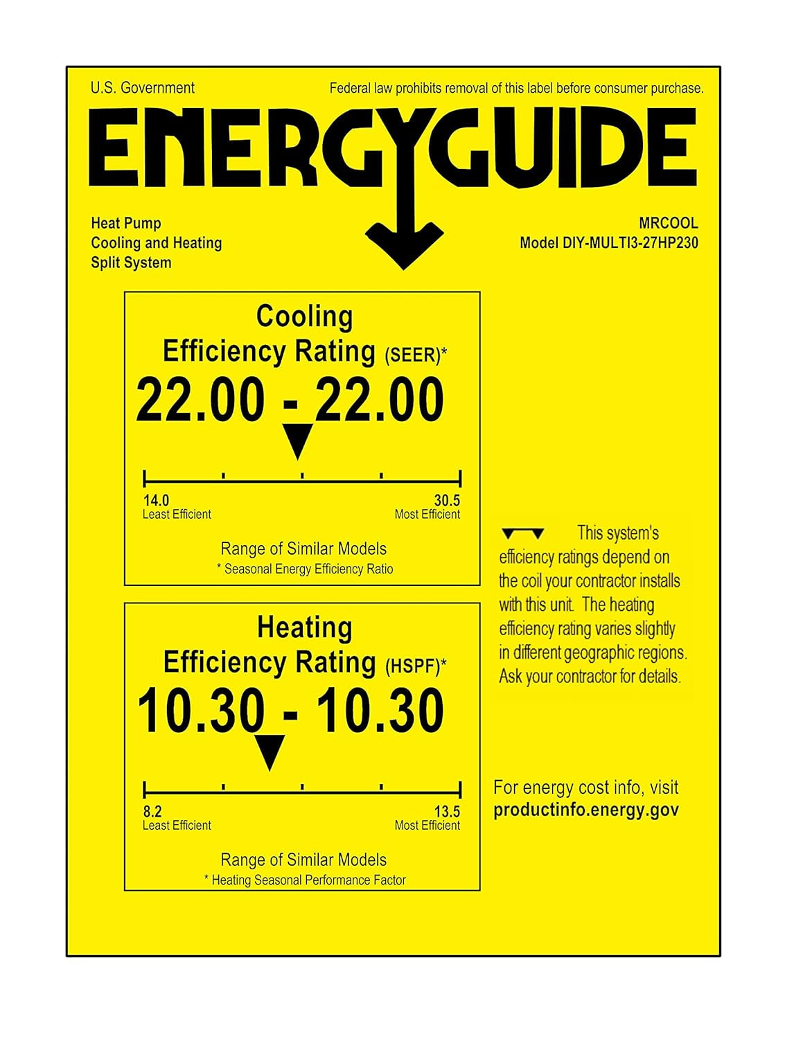 DIY 27,000 BTU Ductless Heat Pump 2 Zone Wall Mounted 18,000+9,000 with 25FT Install Kit 230-Volt/60Hz