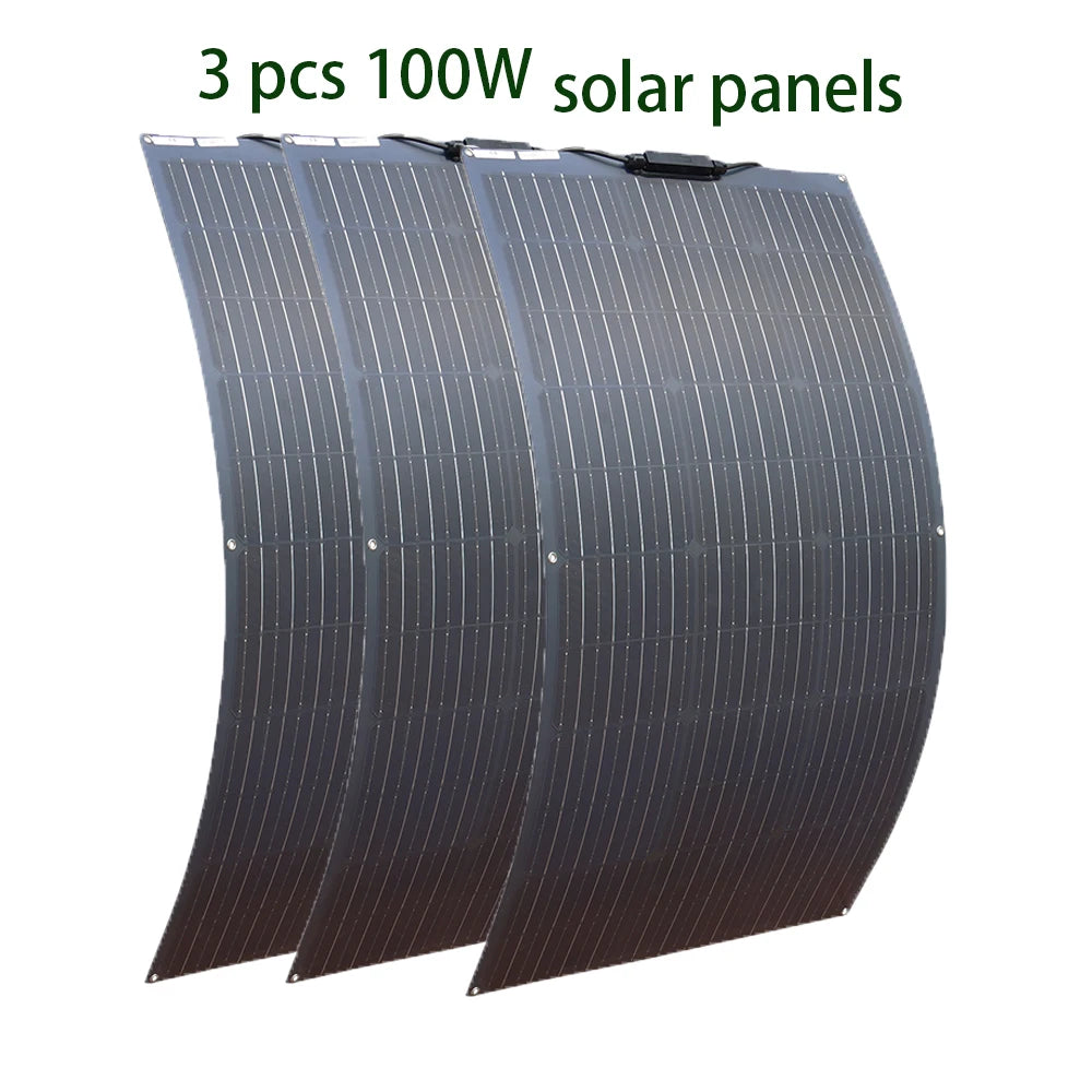 100W 200W 300W 400W Solar Panel Kit or 18V Flexible Mono Photovoltaic Solar Plate Power 12V 24V Camping Car Solar Panels