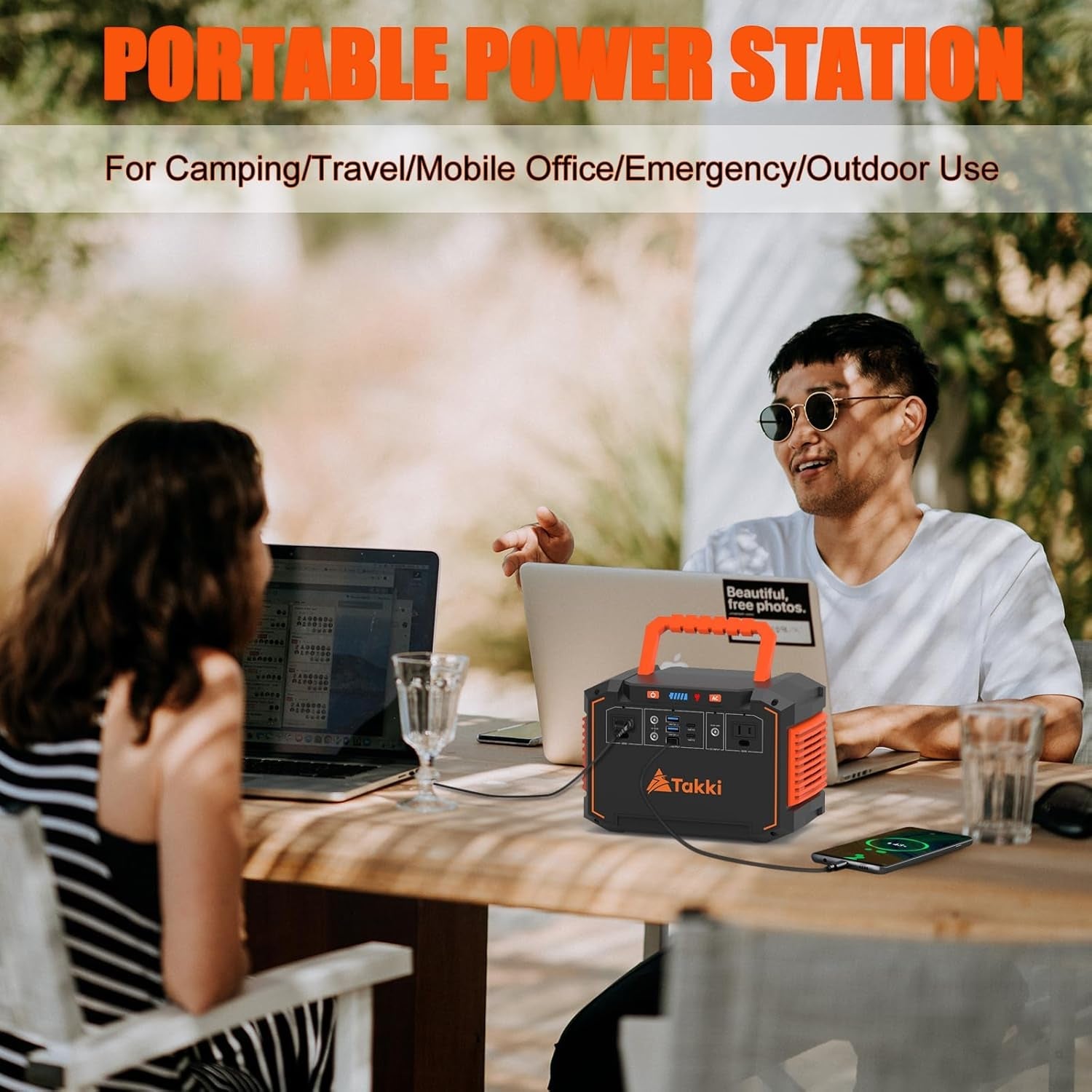 350W Peak Solar Generator Portable Power Station with 40W Solar Panels Included, 240Wh Solar Power Bank AC DC USB Ports for Camping Tent Emergency Outdoor