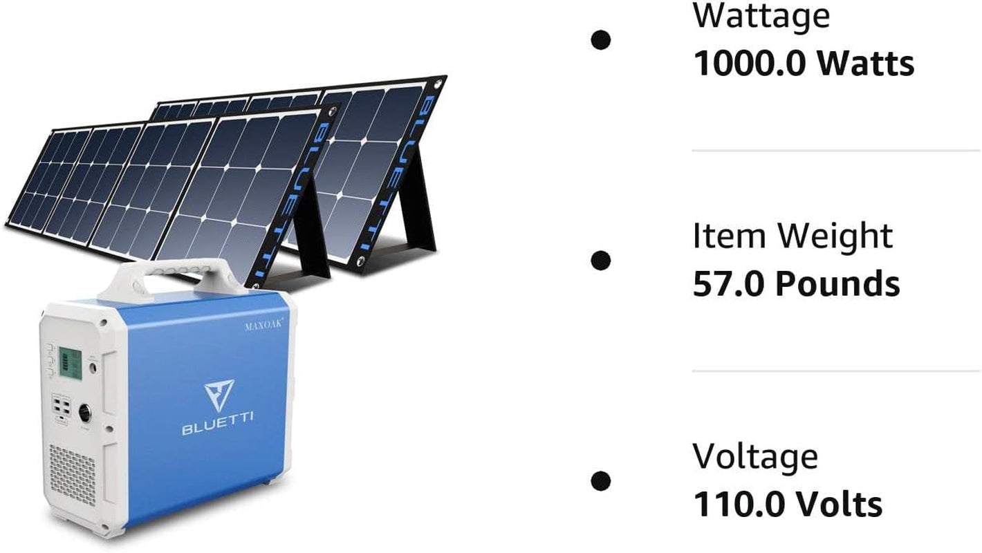 2400Wh Solar Generator,Eb240 Potable Power Station with 2Pcs SP1200 200W Foldable Solar Panels Included,2 1000W AC Outlets Lithium Backup Battery for Outdoor Van Camping Home Use Emergency