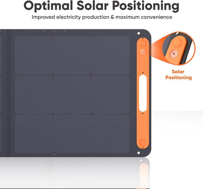 Solarsaga 200W Portable Solar Panel, IP68 with Sunlight Angle Indicator, Compatible with  1500 Pro/2000Pro/2000 Plus/3000Pro Solar Generator, for Rooftops Outdoor Camping and Rvs