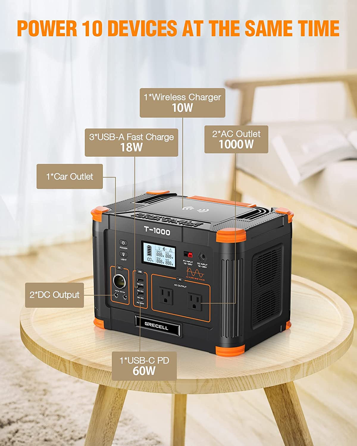1000W Solar Generator with 200W Portable Solar Panel, 999Wh Portable Power Station Solar Powered Generator Lithium Battery Backup USB-C PD 60W for Outdoor Camping RV Off-Grid Home Emergency