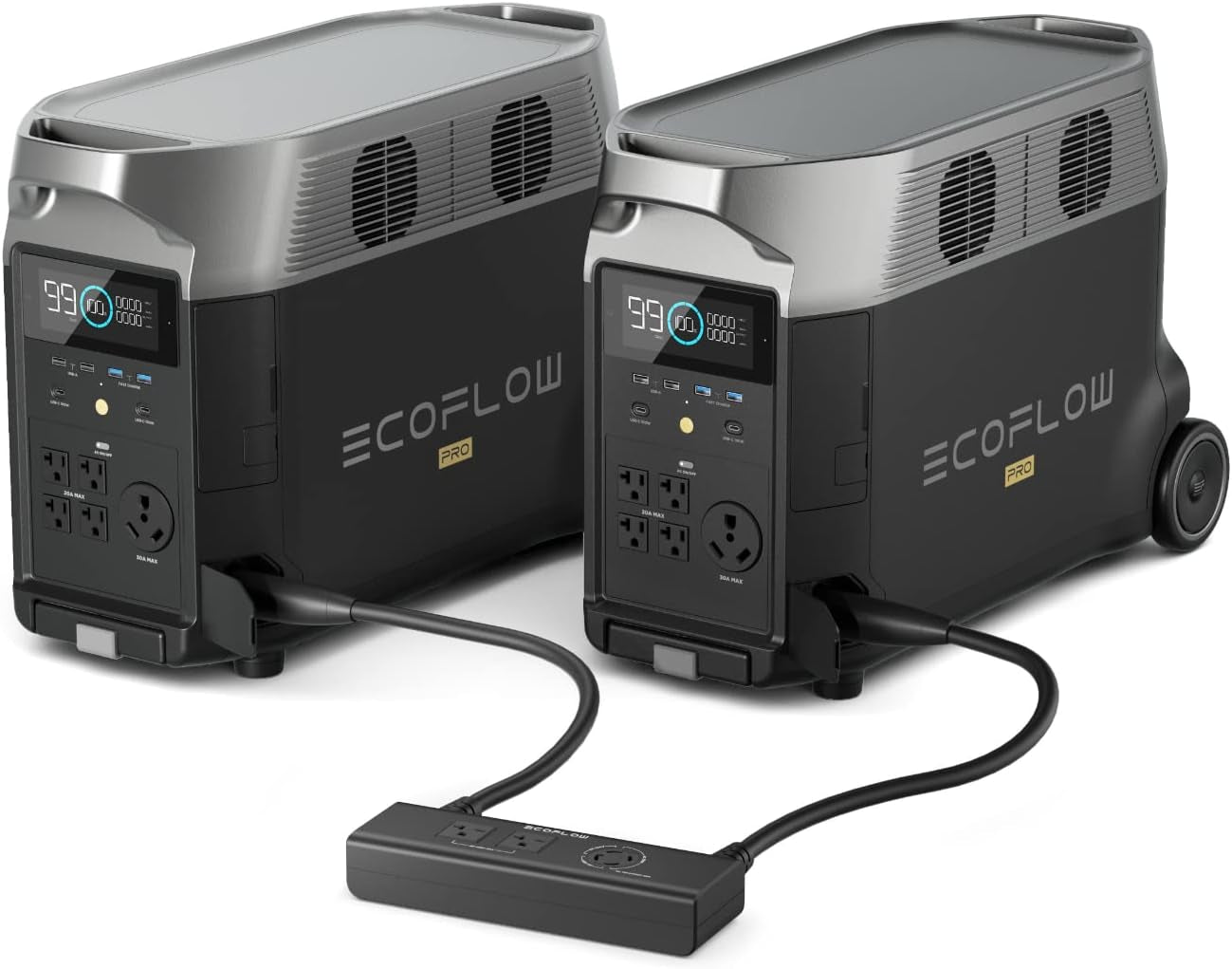 Home Battery Backup: 2 DELTA Pro with Double Voltage Hub