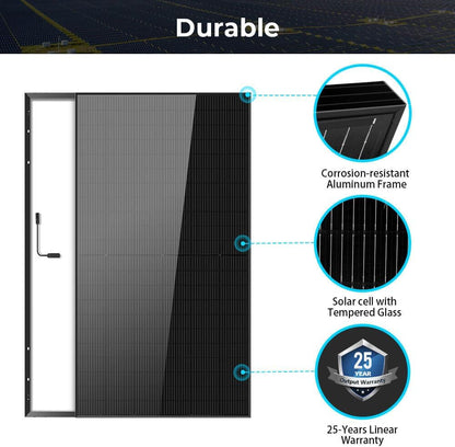 SUNGOLDPOWER 10PCS 500 Watt Monocrystalline Solar Panel 11BB Grade a Cell,Black,High Efficiency,Ip68 Waterproof for Rv,Home,Farms,Parking Lot,Marine,On/Off-Grid System(5000W)