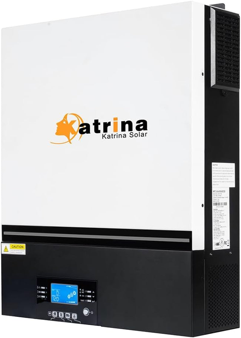 6500W Solar Inverter, Hybrid Solar Inverter, 48VDC to 120VAC, Pure Sine Wave Off-Grid Inverter with Build-In MPPT Solar Charge Controller, Support Utility/Generator/Solar Energy